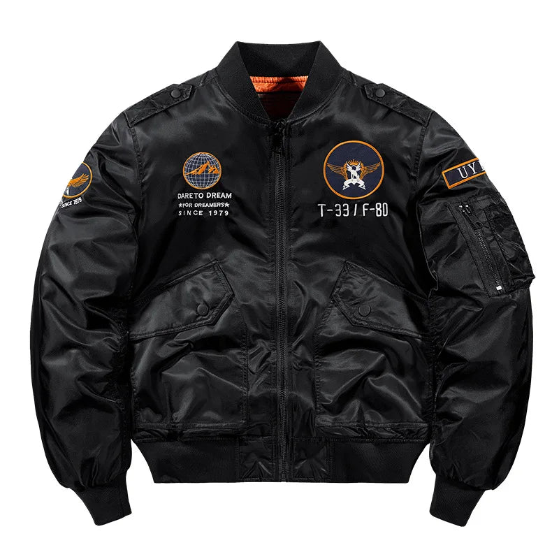 Men's winter jacket 2025 model  Thick and warm coat Men's flight jacket  Thick and warm padded coat - With a stand-up collar