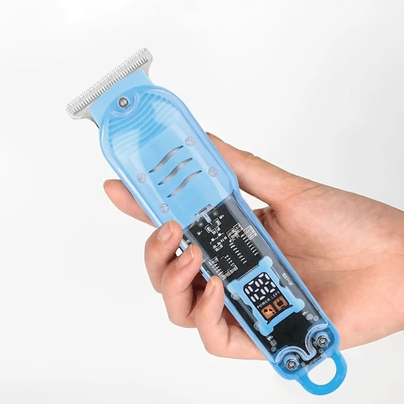 Transparent Body Electric Hair Clipper Professional Trimmer USB Rechargeable Hair Cutting Machine For Men Holiday Gift For Him