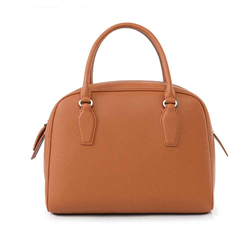 New Women's Handbag, Simple Casual Bag, Large-Capacity Briefcase, Fashionable Commuter Tote Bag, Retro-Style Water-Repellent Bowling Bag