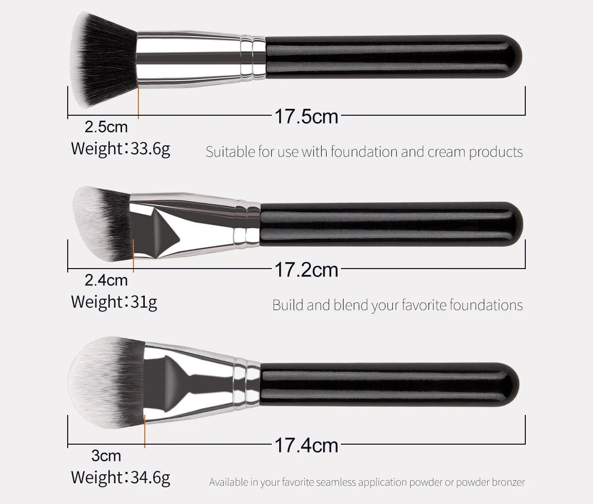 Professional 40Pcs Makeup Brushes Set Soft Synthetic Bristle Powder Blending Contour Eyebrow Eyeshadow Fan Foundation Brush