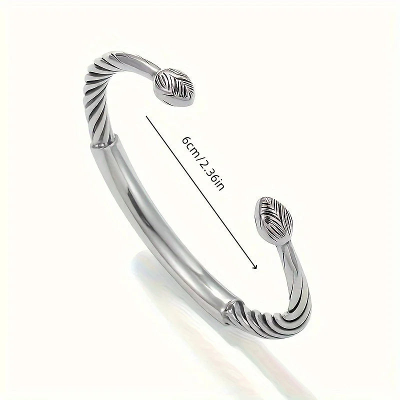 Sterling Silver Personality Retro Six-Character Mantra Leather Bracelet Fashion Woven Men's Bracelet