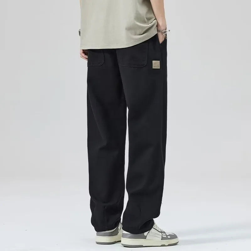 Spring Autumn Men's Loose Straight Leg Casual Sports Pants Trendy Brand Versatile Youthful Sle Long Pants Casual Trousers