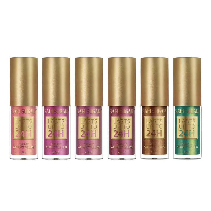 Liquid Lipstick Long Lasting 24H, Metallic Shimmer High Pigment Lip Gloss, Transfer & Smudge Resistant Lip Color