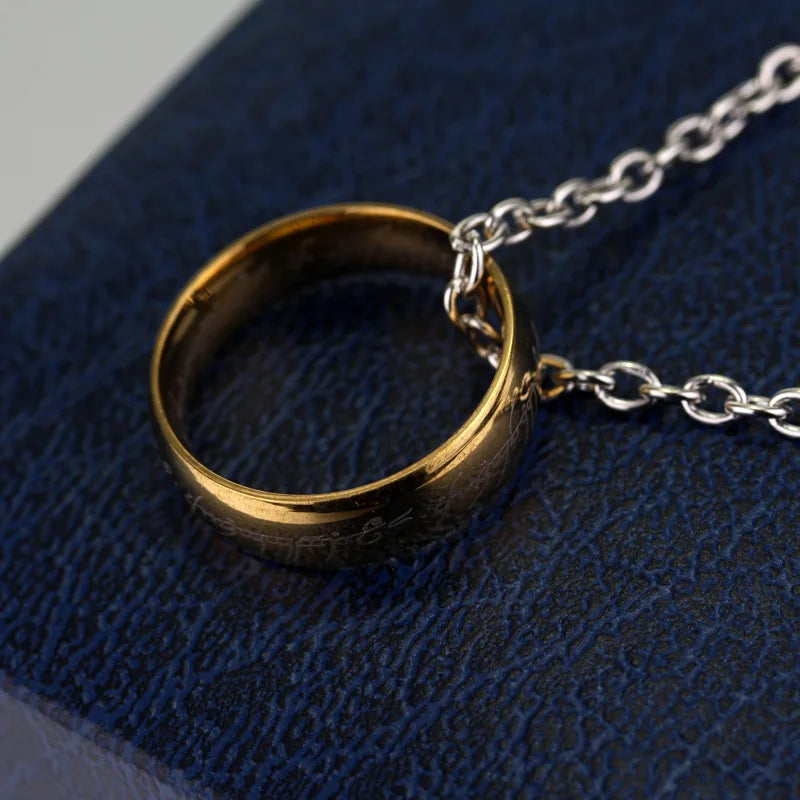 Ring, ring, necklace, stainless steel fashion accessory, hanging accessory, men's versatile clothing accessory