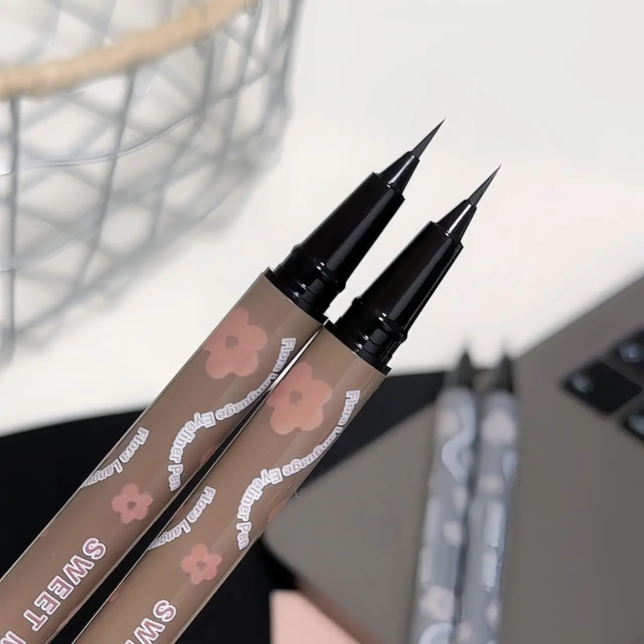 SWEETMINT Eyeliner Pen Quick Dry Liquid Eye Liner Easy To Draw Ultra-fine Lying Silkworm Pencil Black Brown Lower Eyelash Makeup