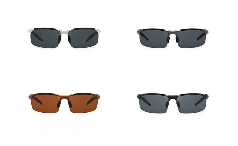 Men's Polarized Protective Glasses UV Sunshade Glasses Trendy Outdoor Cycling Driving GlassesAluminum Magnesium Sunglasses