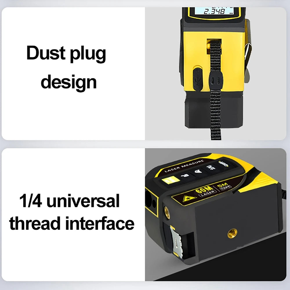 5m Measuring Tape 40-100m Distance Laser Rangefinder Infrared Electronic Ruler Cross Line USB Rechargeable bluetooth Drawing