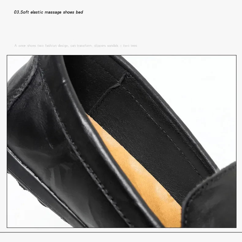 Genuine Leather Men Casual Shoes Luxury Brand Comfortable Man Loafers Italian Moccasins Breathable Slip on Men Driving Shoes