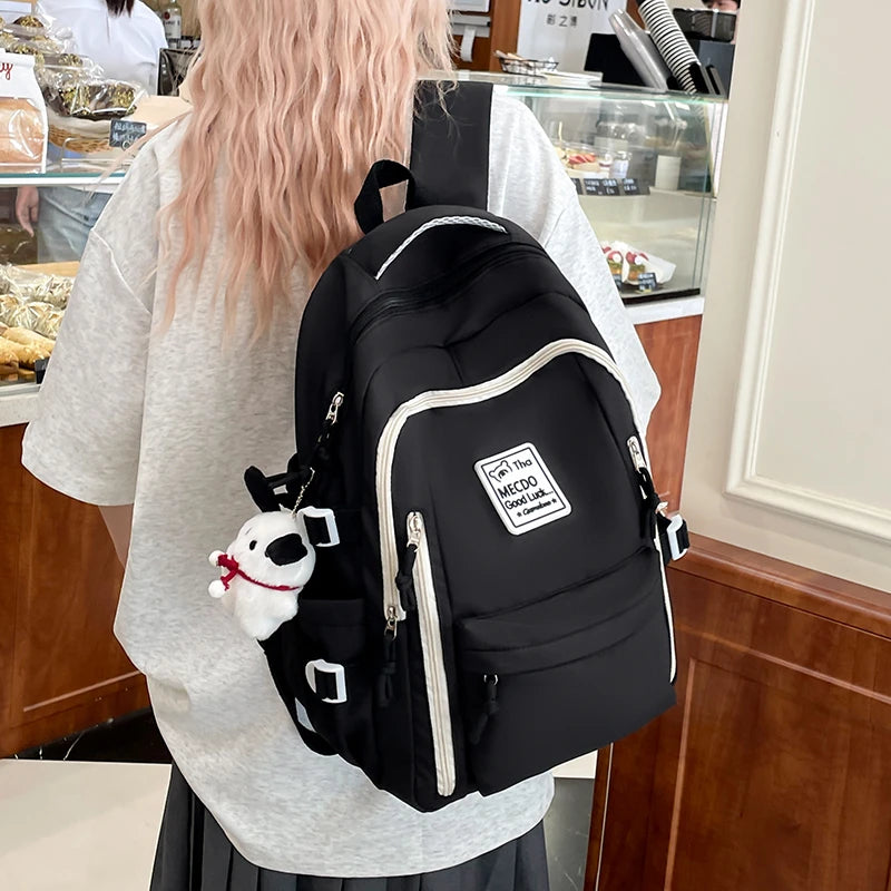 College Style Color Blocked Student School Bags Lightweight Large Capacity Multi-layer Storage Computer Backpack Campus Travel