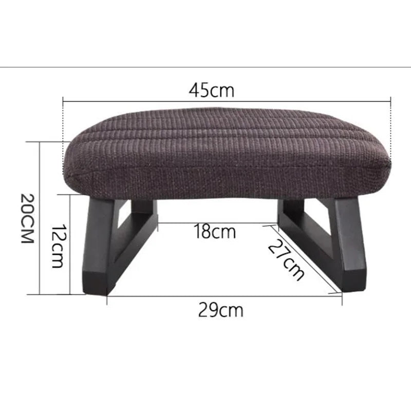 Meditation Bench and Cushion Set with Removable Fabric Cover, Handcrafted Stool, Yoga and Wellness, Meditation