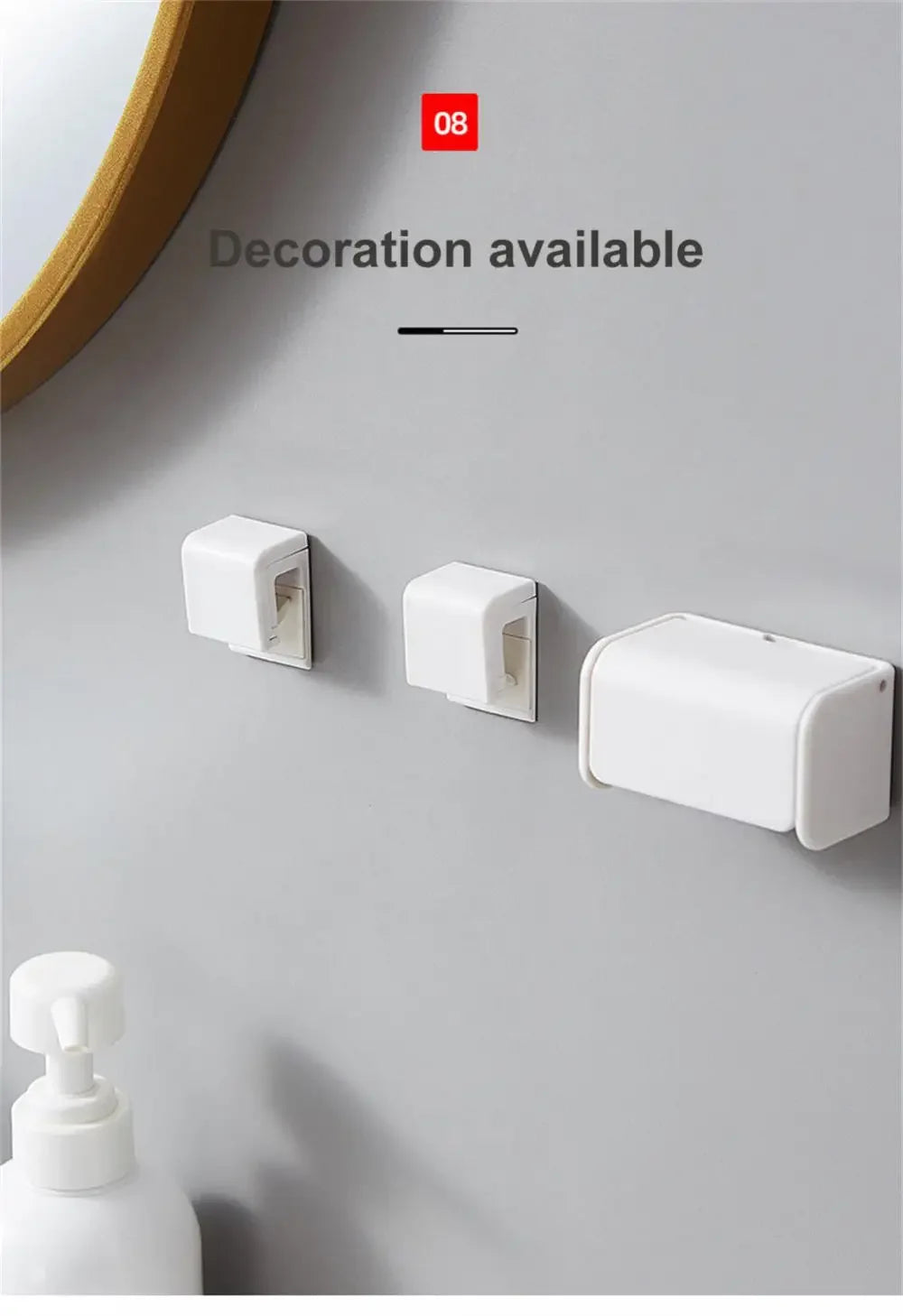 Bathroom Toothbrush Holder Wall Mounted Toothpaste Rack Punch-free Tooth Brush Storage Holder Bathroom Accessories