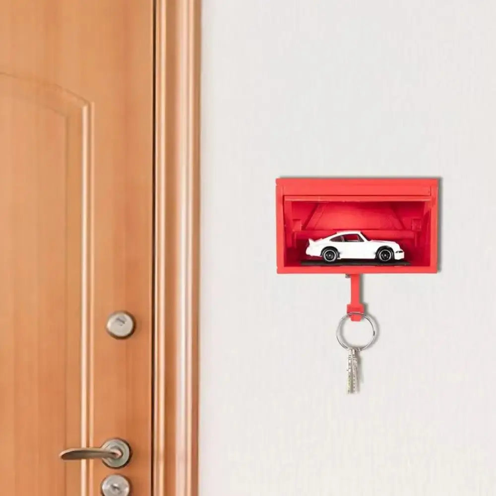 Open Garage Door Design Modern Key Holder Decorative Wall Mount Stylish Key Organizer Engaging Ornament Space-Saving