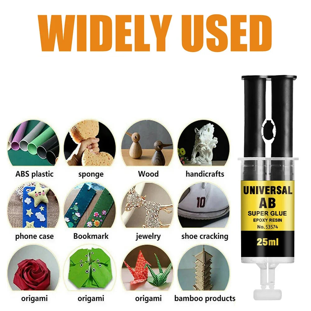 3/2/1PCS 25ML Epoxy Resin AB Glue Plastic Wood Strong Quick-drying Adhesive Glue Waterproof Home Strong Repair Glue Super Liquid