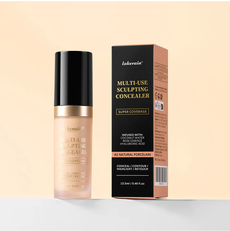 Lakerain Multi-purpose Concealer For Face Covers Freckles Even Skin Tone Moisturizing Long-lasting Sculpting Liquid Concealer