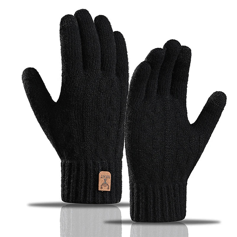 1Pair Warm Gloves Winter Gloves For Men Cold-proof Warm Gloves Cycling Full Finger Touch Screen Gloves Mountaineering Gloves