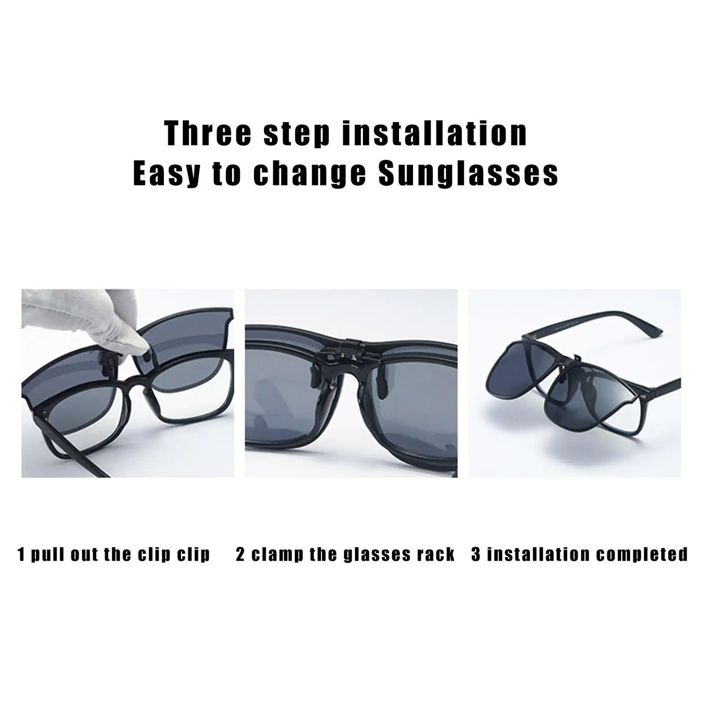 Polarized Clip On Sunglasses Men Women UV400 Anti Glare Sun Glasses for Driving Fishing Vintage Square Flip Up Glasses Eyewear