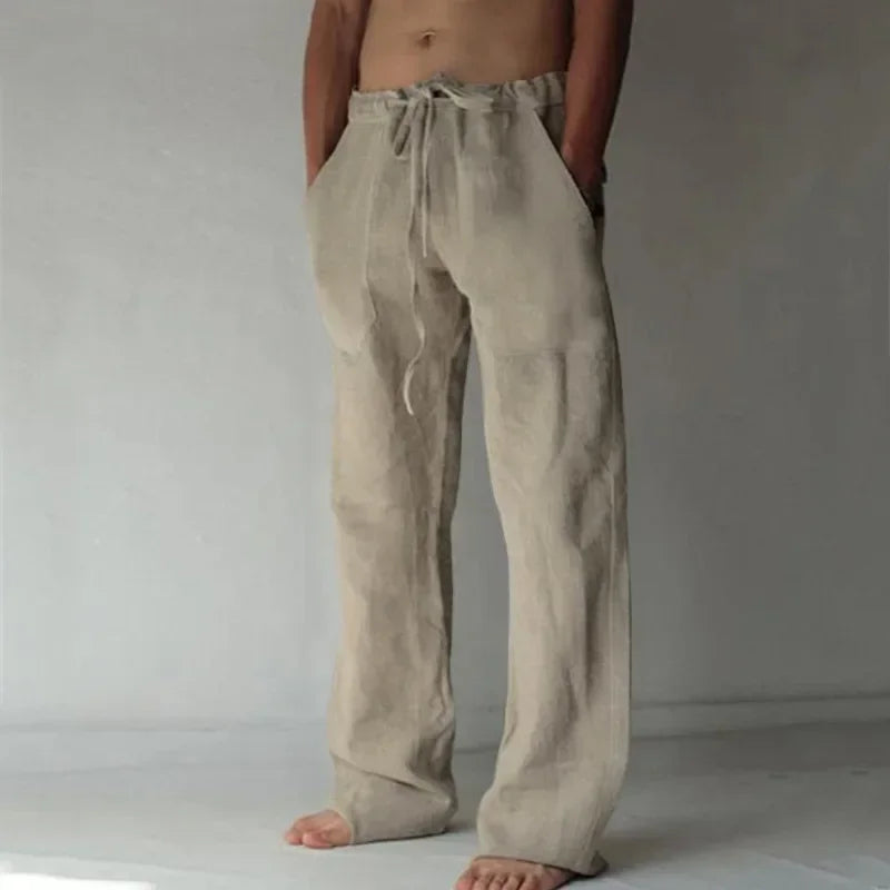 ropa hombre baggy pants Men's Cotton Linen Casual Pants Breathable Trousers Fitness Streetwear Clothing Jogging Autumn Summer