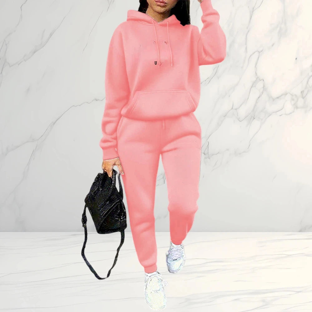 2026 Spring Autumn Women's Sets 2pcs Hoodies Pants Suit Sports Outfits Letter Print Aesthetic Clothes Ladies Tracksuit Pant Sets