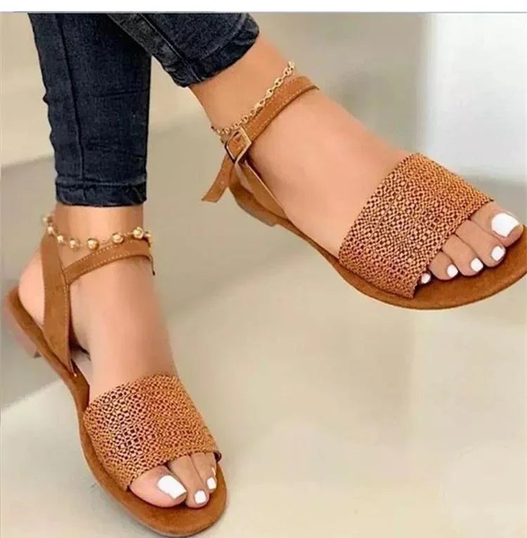 Women Sandals Classics Ankle Strap Summer Sandals Flat Shoes For Women  Lightweight Flats Sandalias Mujer Casual Summer Footwear