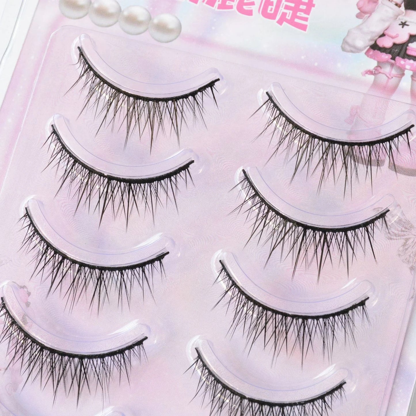 Strips False Eyelashes Full Strip Hard Stem Baby Straight Fish Tail fake eyelash Natural lashes for Double Eyelid Cosplay