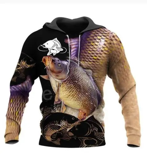 2023 Fashion Men Hoodie Cool Carp Fishing 3D Printed Harajuku Sweatshirt Unisex Casual Pullover hoodies sudadera hombre