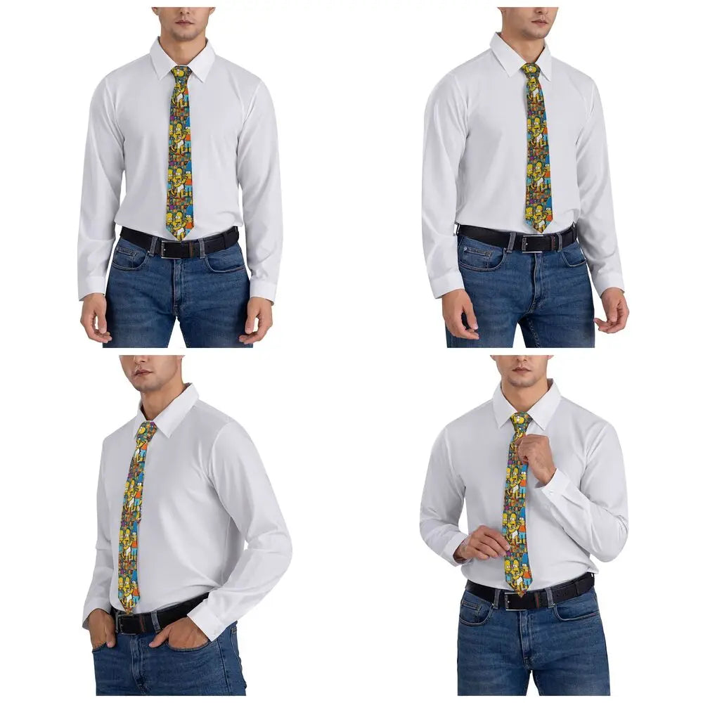 Personalized The S-Simpsones Homer Neck Ties Men Formal Silk Wedding Neckties