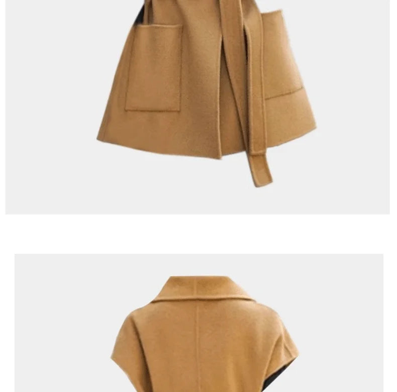 Fashion Wool Vest for Women Autumn and Winter Double-Sided Wool Mid-length Waistcoat Coat Elegant Female Horse Clip Tops Jacket