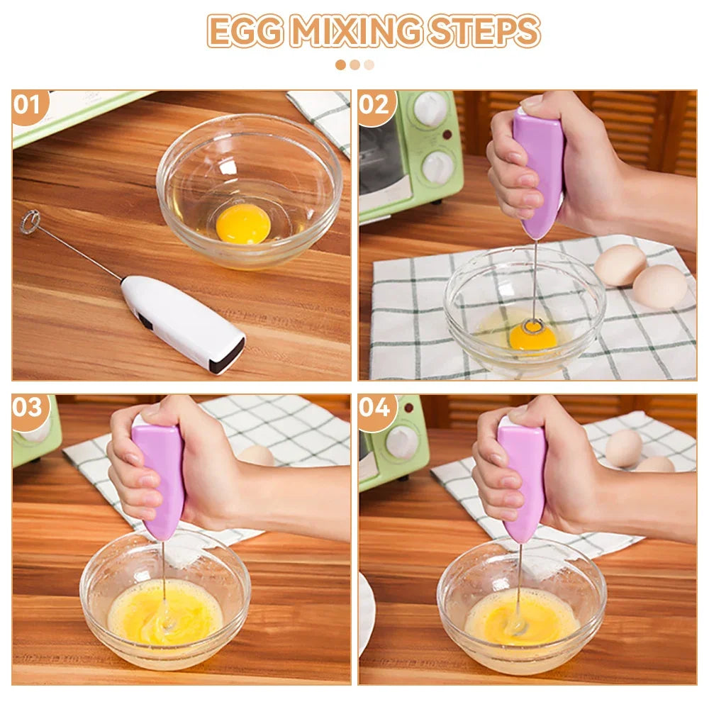 Mini Electric Milk Foamer Blender Wireless Coffee Whisk Mixer Handheld Egg Beater Cappuccino Frother Mixer Kitchen Whisk Tools