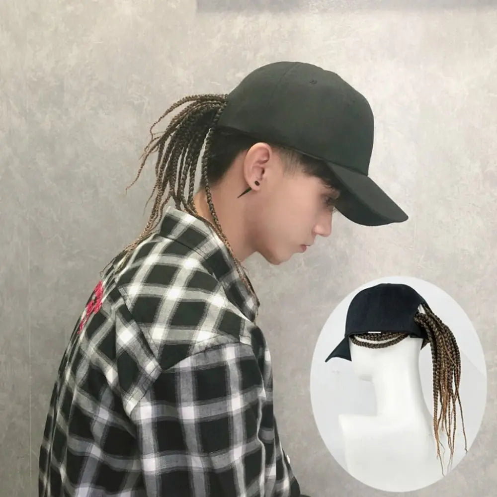 Baseball Cap Wig Hip Hop Hat Peaked Cap Daily Wear Wig Hair Dreadlocks Cap 35cm Synthetic Wig Braid Sun Visor Hats Lady Men