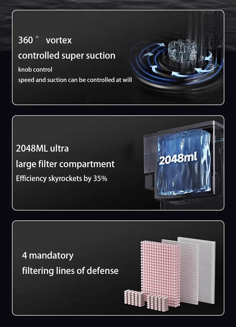 Fishbowl Filter Aquarium Circulating Filters Water Pump Fish Tanks Wall-mounted Waterfall Filters Small Household Filter System