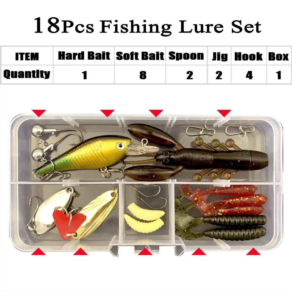 Fishing Rod Full Kits 1.6M Telescopic Sea and Spinning Reel Baits Lure Tackle Travel Fishing Gear Accessories Bag 6 Optional Set