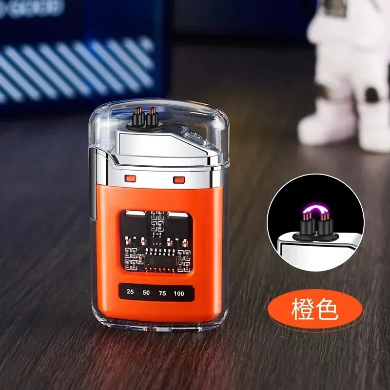 Waterproof Watch Lighter Windproof USB Plasma Rechargeable Lighter Outdoor Portable Smoking Cigarette Lighter Men's Watch Gift