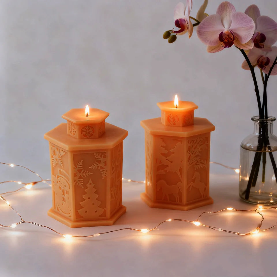Eid Mubarak 3D Relief Lace Pillar Lantern Candle Mold Animal Plant Designs Ramadan Decor Christmas Handmade Taper Candle Making