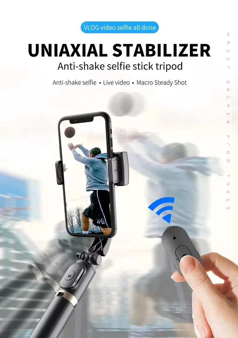 Gimbal Stabilizer for Smartphone,Selfie Stick Tripod with Remote Control Auto Balance 360° Rotation Phone Gimbal for Selfies