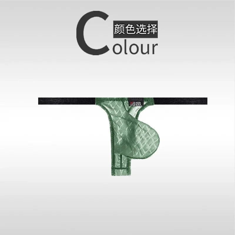 men's thongs fully transparent T-pants ultra-thin ice silk men's fun transparent low waisted slim fitting T-pants 2001