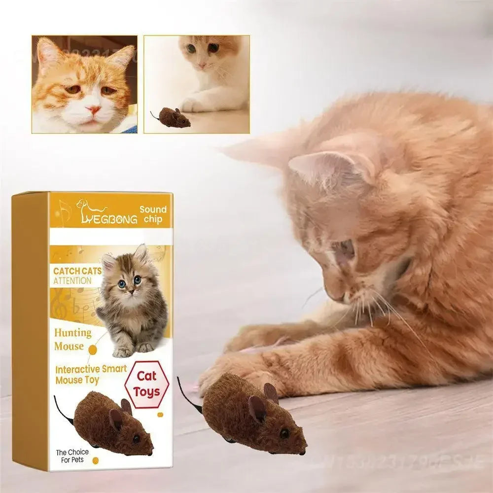 Pet Interactive Mouse Toy Plush Simulation Sound-Making Cat  Boredom Relief Amusement Chew Toy Safe Durable Small Size Realistic
