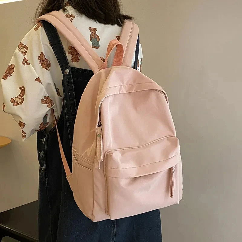 Fashion Canvas Backpack for Women Anti-theft School Shoulder Bag for Teenage Girls New Style Female School Backpack
