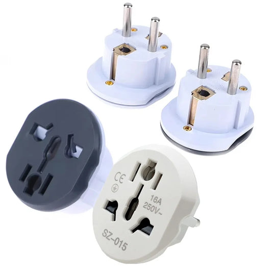EU Plug Adapter Travel Adapter Converter 2 Pin Electric Socket Outlet Universal For AU US UK CN To EU KR Travel Wall Socket 250V