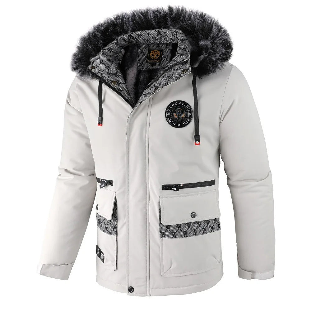 Winter Men Hooded Fur Collar Winter Coats Down Jackets High Quality Male Thicker Windproof  Warm Parkas Hombre Casual Jackets