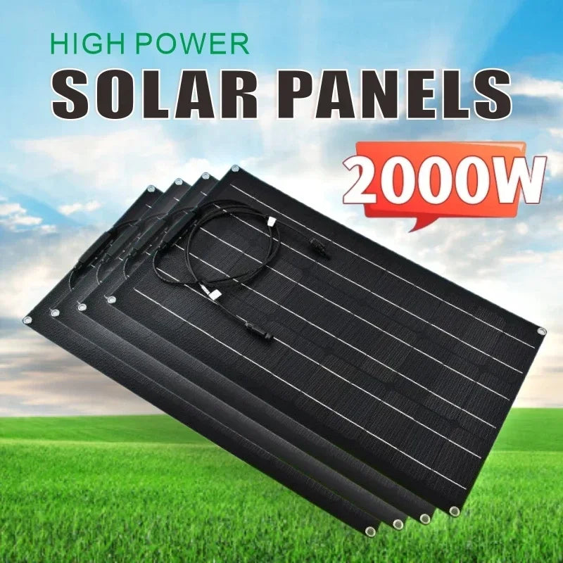 Solar Panel 500w1000w1500w2000w Super Power Suitable For RV Boat Car Household  Camping 18V 36V Battery Charger Solar Panel Kits