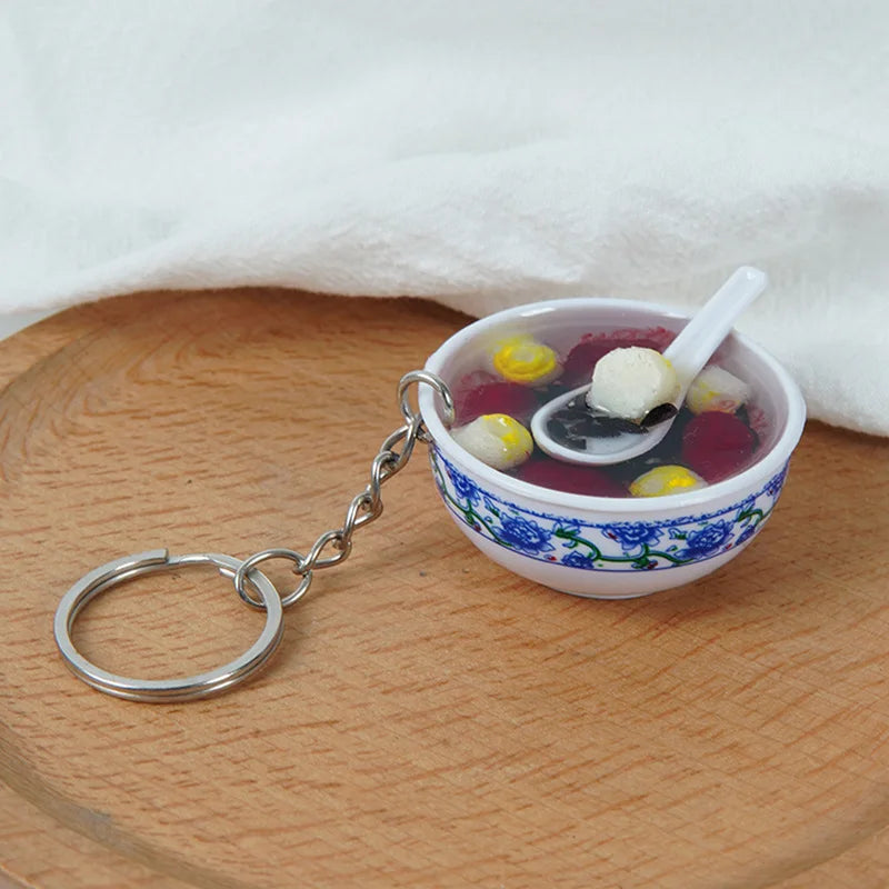 New Styles Simulation Food Key Chains Bowl High Quality Bowl Shape Key Chain Pendant Wholesale