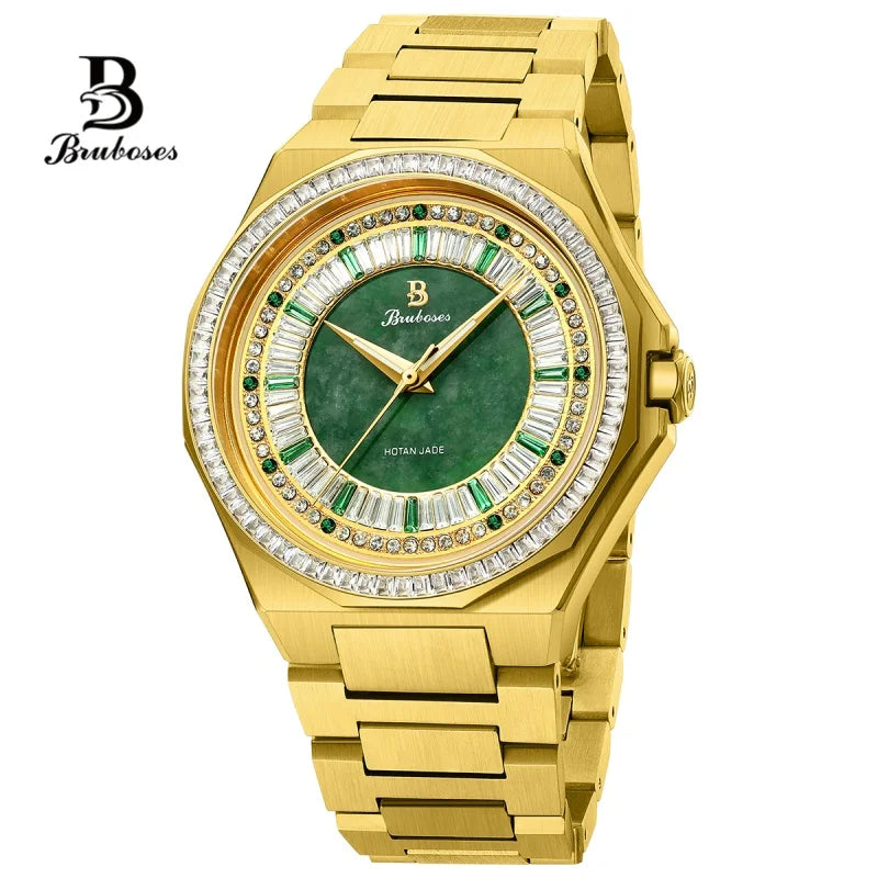 Men Automatic Mechanical Watch 5ATM Waterproof Wristwatch BRUBOSES Stainless Steel Sapphire Crystal Clock Relogio Masculino 2025