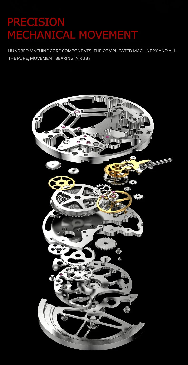 Automatic Watch Mechanical Watches for Man Barrel Type Mechanical Watch Men Waterproof Luminous Business Men Montre Homme