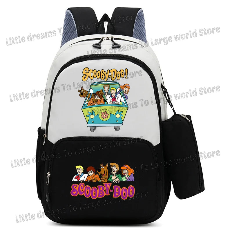 Scooby Doo Schoolbag Large Capacity Casual Bookbag with Pencil Bag Student Sport Travel Cartoon Dog Backpack Back To School Gift