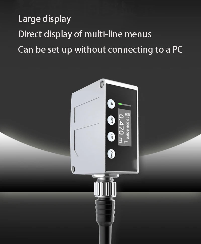50m long distance laser displacement ranging sensor TOF photoelectric switch RS485 communication analog quantity