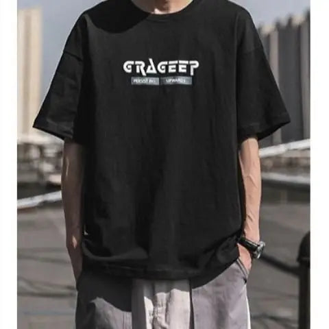 Pure Cotton New Printed T-shirt for Men Short-sleeved Trendy Brand Trendy Half-sleeved Loose Couple T-shirt Original Retro