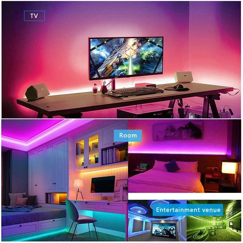 Led Strip 5 15 Meter 20M Led Strip Light Waterproof Rgb 12V 5050 2835 Ir Wifi Bluetooth Self-Adhesive Led Band Led Room Light