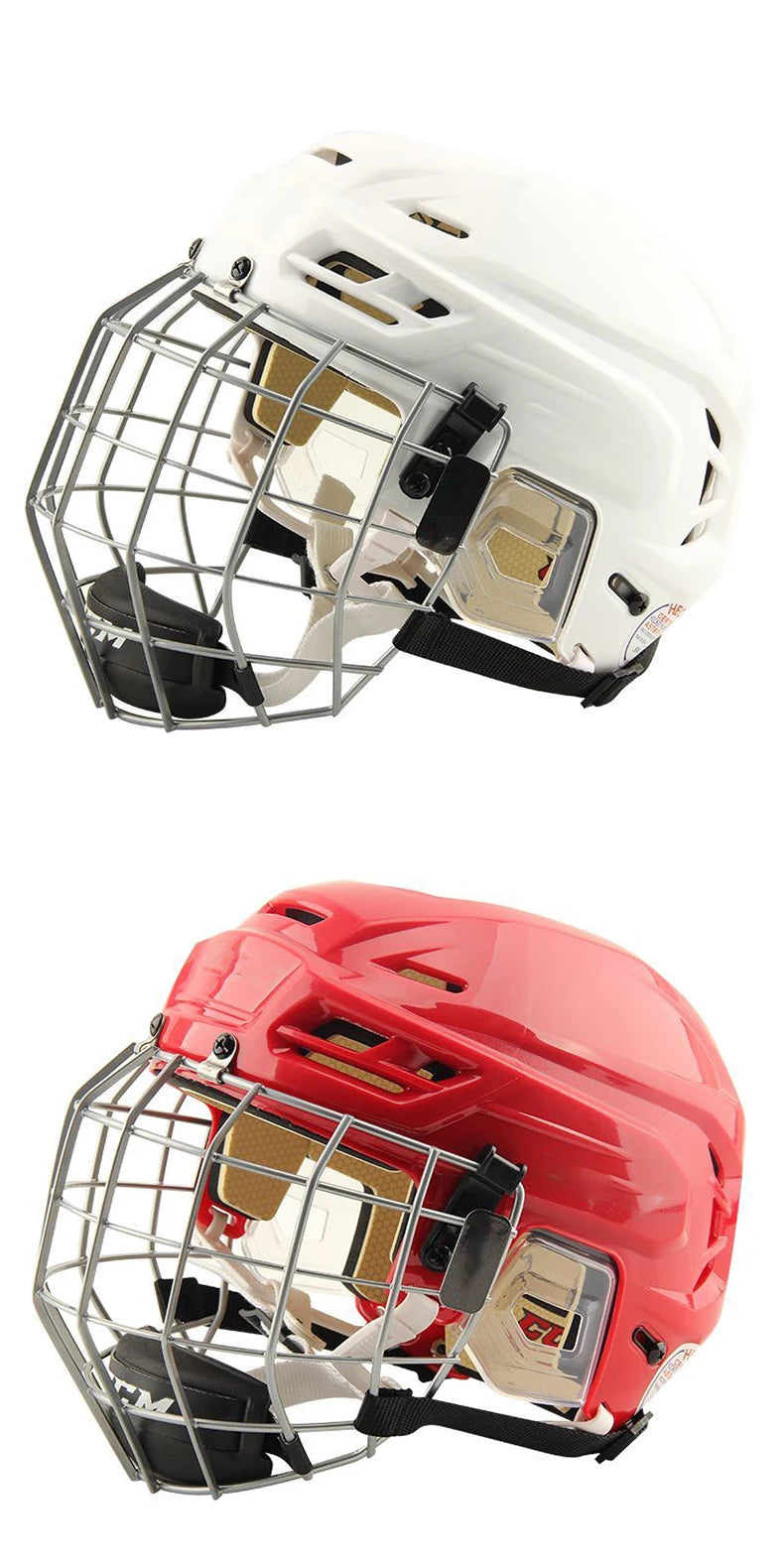 Ice Hockey Helmet Tactical Sports Rugby Adjustable Hockey Helmet Full Face Adult Safety Top Equipment Face Protective Equipment