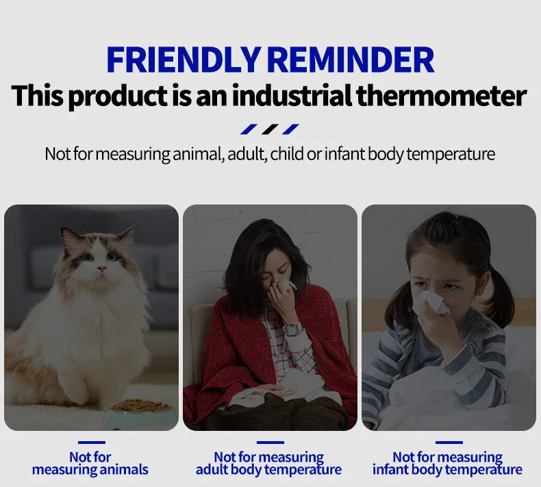 MECHANIC Industrial Thermometer Non-Contact High-Precision -50°C~580°C 13-Point Laser Targeting LCD Digital Temperature Meter