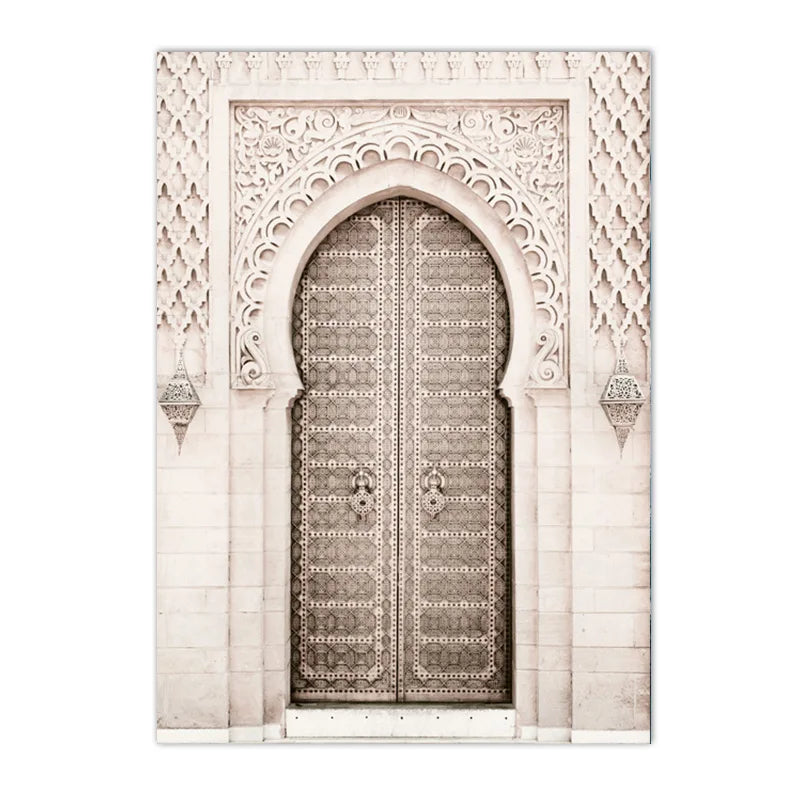 Islamic Morocco Astaka Canvas Painting Mosque No God Except Allah Calligraphy Poster And Print Boho Pictures Living Room Decor
